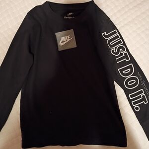 Nike Kids Black Long Sleeve Tee with 'Just Do It'
